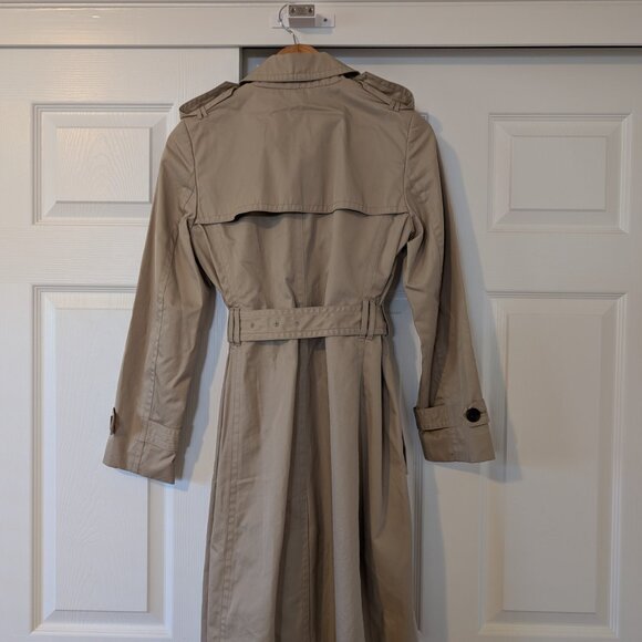Banana Republic Trench Coat Tan Neutral Rain Fall Winter Chic Long Tailored - Picture 6 of 10